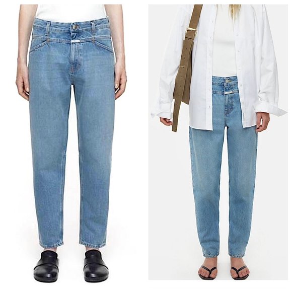 Closed X-Lent Barrel Leg Jeans in Mid Blue Size 26 - Picture 2 of 11